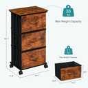 OLIXIS Dresser Storage with 3 Drawers, Fabric Dresser Tower, Brown, 11.8"D x 16.7"W x 30"H