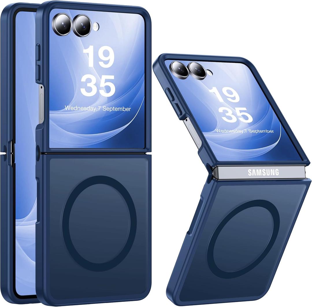 NO.1 Magnetic for Samsung Galaxy Z Flip 7 Case,Dark Blue