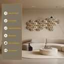 23.6" x 23.6" Acoustic Panels – Real Wood Veneer Full Wall Sound Absorbing Panels, Waterproof Y-Line Design for Home Theater, Studio & Office – Walnut (1 Pack)