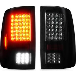 Tail Light for Dodge Ram 1500 2009-2010, Ram 2500 & 3500 2010, Ram 1500 & 2500 & 3500 2011-2018 Ram 1500 Classic 2019 [only fit Factory Halogen Model NOT fit LED version] Chrome Housing Smoked Lens