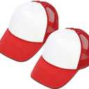 MR.R Sublimation Blanks Polyester Mesh Cap Mesh Hat Two Tone Trucker Summer Mesh Cap with Adjustable Snapback,2pcs per Pack (6 1/4-7)