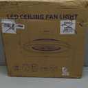 24" Bladeless Ceiling Fan with Lights, Smart Low Profile Ceiling Fan with Alexa, APP Control Dimmable Color Ambient, Modern Flush Mount RGB Ceiling Fans White