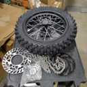 12'' Rear Wheel 80/100-12 3.00-12 Dirt Bike Tire and Inner Tube Assembly for 110cc 125cc SSR SR125 CX65 TaoTao DB14 Coolster QG-214 with Brake Rotor 428 41T Chain Sprocket