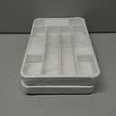 2 x Kitsure Cutlery Drawer Organiser for Kitchen - Adjustable Cutlery Tray for Effortless Utensil Sorting, Versatile Kitchen Storage & Organisation Solution, 12.13" x 1.54" x 8.07"~13.90", White (Medium)