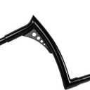 12" Rise 1-1/4'' Batwing Ape Hanger Meathook HandleBar Fit for Harley Sportster XL Softail FLST FXST Gloss Black (12 in Rise Gloss Black)