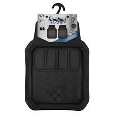 CAR PASS Heavy Duty Rubber Car Mats, Deep-Dish 2-Piece Car Floor Mats Front Only, All Weather Protection Universal Trim-to-Fit for SUVs Trucks Sedans, Waterproof Anti-Slip, Black