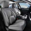 Coverado Seat Covers, Car Front Seat Covers with Backrest, Nappa Leather Car Seat Protectors,Waterproof &Breathable,Anti-Slip Automotive Seat Cushion, Universal Fit for Most Vehicles