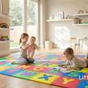 Little fun times Alphabet Play Mat for Baby Large 60 Pieces 12inch. Total 71.5x71.5 inch 36 SqFt Interlocking Floor Puzzle EVA Tiles Playmat for Toddler and Kids Letters and Numbers with Edges., Extra Large