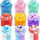 9 Pack Slime Kit - 6 Butter & 3 Jelly Cube Crunchy Slime with Astronaut Add-ins, Soft & Non Stick, Party Favors for Girls & Boys, Birthday Favors, Stress Relief Toys for Girls and Boys