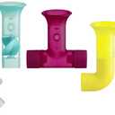 Boon Pipes Toddler Bath Toys - Bathtub Building Toys with Suction Cups - Toddler Sensory Toys and Bathtub Essentials - Multicolored - 5 Count - Kids Ages 12 Months and Up (Gray)