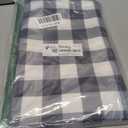 Smiry Square Table Cloth, Waterproof Vinyl Tablecloth with Flannel Backing, Wipeable Buffalo Plaid Table Cover for Picnic, Indoor and Outdoor (Navy & White, 54"x54")