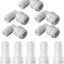 10-Pack 3/8" to 1/4" Push to Connect Fitting Kit - 5 Straight + 5 Elbow Adapters for RO Water Systems/Refrigerators | POM Quick Connect Fittings with Leak-Proof Seals