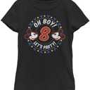 Disney Characters Oh Boy Mickey 8 Girl's Solid Crew Tee, M