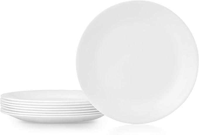 Corelle Vitrelle 10.25" Dinner Plates Set, Triple Layer Glass and Chip Resistant, Lightweight Round Plates, 8-Piece Country Cottage, 10.25"