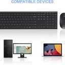 Wireless Keyboard and Mouse, Vssoplor 2.4GHz Rechargeable Compact Quiet Full-Size Keyboard and Mouse Combo with Nano USB Receiver for Windows, Laptop, PC, Notebook-Black