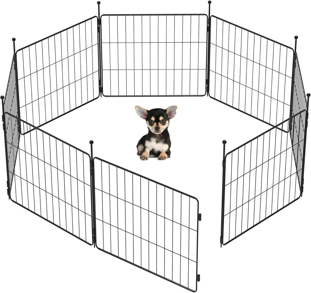 FXW MiniPaws Dog Playpen for Yard & RV Camping, Expandable 20-inch 8 Panels for Puppies and Small Dogs, Portable for Indoor and Outdoor Use (20 inch)