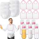 6 Sets Bottle Chug Baby Shower Games Juegos Para Plastic Baby Bottles Bibs Disposable Diapers Gender Reveal Games Baby Changing Diaper Race Game Decoration (Pink)