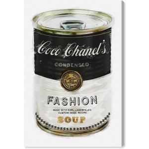 The Oliver Gal Artist Co. Fashion and Glam Contemporary Canvas Art - Fashion Soup, Wall Art for Living Room, Bedroom, and Bathroom, 20 in x 30, Black and Gold Home Decor