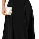 RWJ Plus Size Dresses for Women Formal Cocktail Elegant V Neck Short Sleeve Summer Wedding Guest Maxi Dress with Pocket, Large Plus