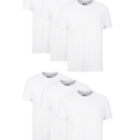 Hanes Men's Cotton Undershirts - Moisture-Wicking Crew Neck Tees, 6 Pack - White, Regular Fit, Size L