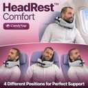 ComfyNap Versatile Travel Neck Pillow for Airplane [Patented], 9 Positions in 3 Techniques, Plane Pillow with Pure Memory Foam, Travel Pillow with HeadRest Flight Sleep, Travel Essential - Moon