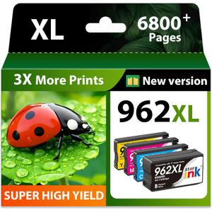 Starink Compatible 962XL Ink Cartridges Combo Pack, Replacement for HP 962XL Ink, Replacement for HP 962 Ink, Compatible with HP OfficeJet Pro 9010 9015 9018 9020 9025 Printers, 4 Pack, Latest Chip
