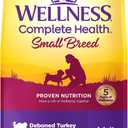 Wellness Complete Health Small Breed Adult Dry Dog Food, Wholesome Grain Kibble, Natural, Turkey and Oatmeal Recipe, 12 lb Bag