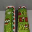 Merry Christmas Kitchen Mat 2-Piece Set, Winter Home Christmas Decoration Kitchen Carpet Anti Slip and Washable, Suitable for All Kitchen Floors -16x47 and 16x24 inches (Green)