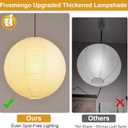 Large Paper Lantern Lamp Shade, 23.6in White Round Lampshade Only