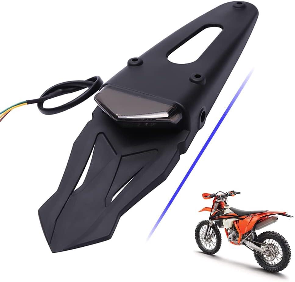 DREAMIZER Universal Dirt Bike LED Rear Fender Brake Blinker Tail Lights Motorcycle Taillight for Off Road Enduro - Smoke Lens