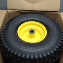 MZREXN 15x6.00-6 Lawn Mower Tires and Wheel Assembly, Front Tires Replacement, Compatible with John Deere & More Riding Mowers, 4 Ply Pneumatic, 3" Offset Hub, 3/4" Bearings, Tubeless, 2PCS