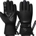 MORXPLOR Ski Snow Gloves for Men Women,3M Thinsulate Insulated Warm Winter Snowboard Windproof Winter Touchscreen Snowmobile Gloves for Cold Weather (Small, BlackGrey)