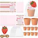 Ctosree 50 Sets Strawberry Baby Shower Favors for Guests a Berry Sweet Baby Is on the Way Seed Packets Include Self-adhesive Seed Packets Flowerpot Thank You Tags Organza Bags for Gender Reveal Party