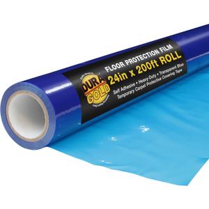 Dura-Gold Floor Protection Film 24-inch x 200-foot Roll, Clear Plastic Floor Protector, Self-Adhesive Plastic Floor Protection from Foot Traffic, Paint Spills, Dust, Construction, Moving