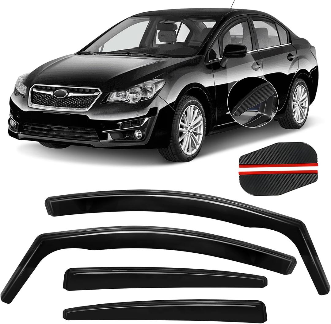 in Channel Window Visors Rain Guards Fit for 2011-2016 Impreza Hatchback | 4PCS Smoke Tinted Wind Deflector for 2013-2015 Subaru XV CrossTrek, 2016-2017 CrossTrek, Easy Installation Vent Shade