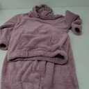 Wyeysyt Women's Fleece Pajamas Sets Fuzzy Loungewear Long Sleeve Casual Hoodies and Pants Fluffy 2 Piece Set Sleepwear Large