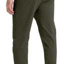 JMIERR Mens Casual Lightweight Pants Stretch Elastic Waist Drawstring Jogging Sweatpants Pants (Black, L)