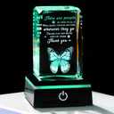 Movdyka Thank You Gift - 3D Crystal Keepsake With LED Colorful Base for Women, Coworkers, Teachers, Friends, Family - Inspirational Appreciation Gift, Office Desk Decor