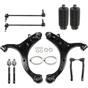 labwork 10Pc Front Suspension Kit Front Lower Control Arms Ball Joint Assembly Driver and Passenger Side Tie Rod End Sway Bar Link Kit Replacement for Santa Fe 2007-2012