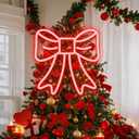 Large Valentine's Day Decorations Red Bow Tree Decor 9.84 Inch Red Lighted Bow Valentine Ornament for Valentines Days Wreath Wedding Holiday Party Wall Home Front Door Outdoor Decor