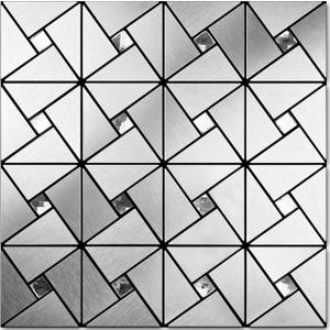 Vamos Tile Peel and Stick Backsplash Tile - Metal Tile Stick on Backsplash for Kitchen and Bathroom Silver Windmill Puzzle Glass Mixed Metal Self Adhesive Mosaic Tiles(12"x12"x10 Sheets)