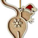 5 x Cat Butt Ornament - Cat Butthole Ornamentsfor Tree - Unique Laser-Cut Wood Gift for Kitten Lovers - 2026 Christmas Ornament for Kitty Lovers