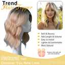 TYQ Hair Toppers for Women with Thinning Hair,14 Inch 360 3D Synthetic Curly Wavy Side Part Clip in Bangs(Ombre Dark Root to Blonde #R4/22/60)