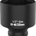 1-1/2" Socket, Water Heater Element Wrench with 1/2" Drive, Ideal for Removing & Replacing All Residential Screw-in Water Heater Elements, Fits for Camco, GE and More, 6-Point Anti-Rounding Design