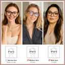Madison Avenue Blue Light Blocking Glasses Oversized Fashion Blue Light Glasses for Women Anti Eyestrain & UV Protection Computer Eyeglasses (Milk Grey Brown)