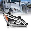 EEYGATUO Headlights Compatible with Kenworth T680 2022 2023 2024+ LED Performance Replacement [Included All Bulbs] Projector Low Beam Reflecting High Beam Headlamps Assembly (Left&Right)