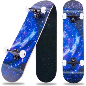 Skateboard,31 x 8 inch Complete Skateboards for Beginners,8 Layer Maple Concave Cruiser Trick Skate Board for Kids,Teens,Adults