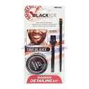 Black Ice Barber Detailing Kit Enhance Beard Mustache Sharp Hairline Brush Color (Darkest Brown)