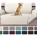 H.VERSAILTEX Sofa Protector for Dogs/Cats/Pets Sofa Covers Slipcover Quilted Couch Coveres Loveseat Covers with Non Slip Elastic Strap Water Resistant Seat Width: 83" x 50" (Loveseat, Ivory/Beige), Pack Of 2