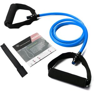 Resistance Bands with Handles, Single Resistance Bands, Exercise Bands with Handles, for Resistance Training, Physical Therapy, Home Workouts, Fitness, Pilates (blue-40lbs)